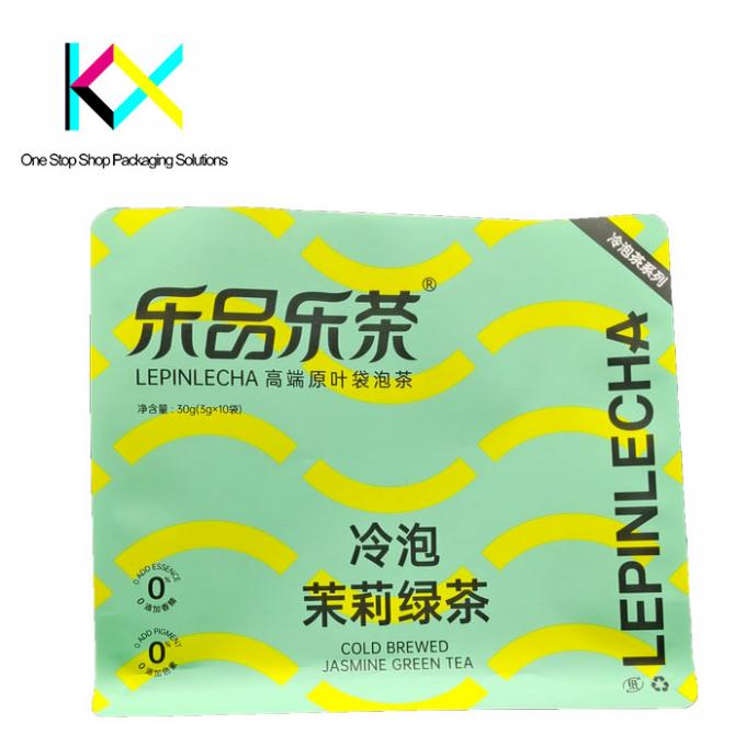 Imballaggio per sacchetti da tè ecologici UV personalizzabili con cerniera laterale 0