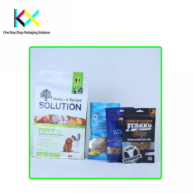 Stampa personalizzata sacchetti a fondo piatto per alimenti per animali da compagnia sacchetti di imballaggio con materiali di qualità alimentare 0