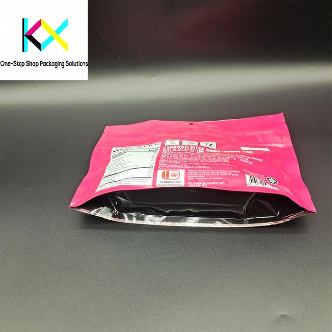 Sacchetti di imballaggio per snack in foglio di alluminio con tocco morbido Sacchetti alimentari stampati su misura con buco rotondo 3