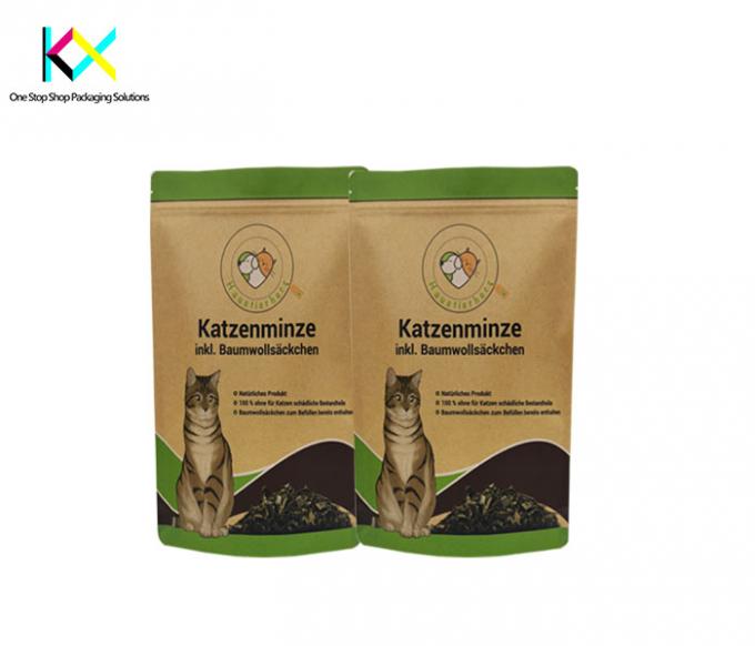 130-140um sacchetto per imballaggio per animali da compagnia Kraft Paper Dog Food Packaging Bag OEM 0